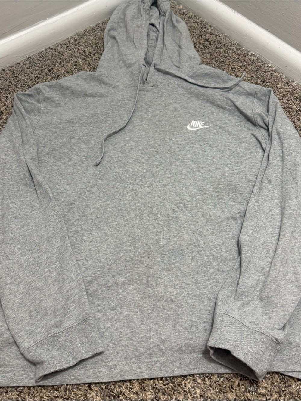 Nike Gray Hoodie with White Logo